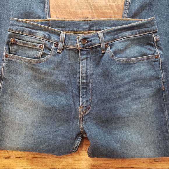 Levi's 505 - Regular Fit Men's Pants - Dark Blue - W36 L29 - Picture 6 of 9